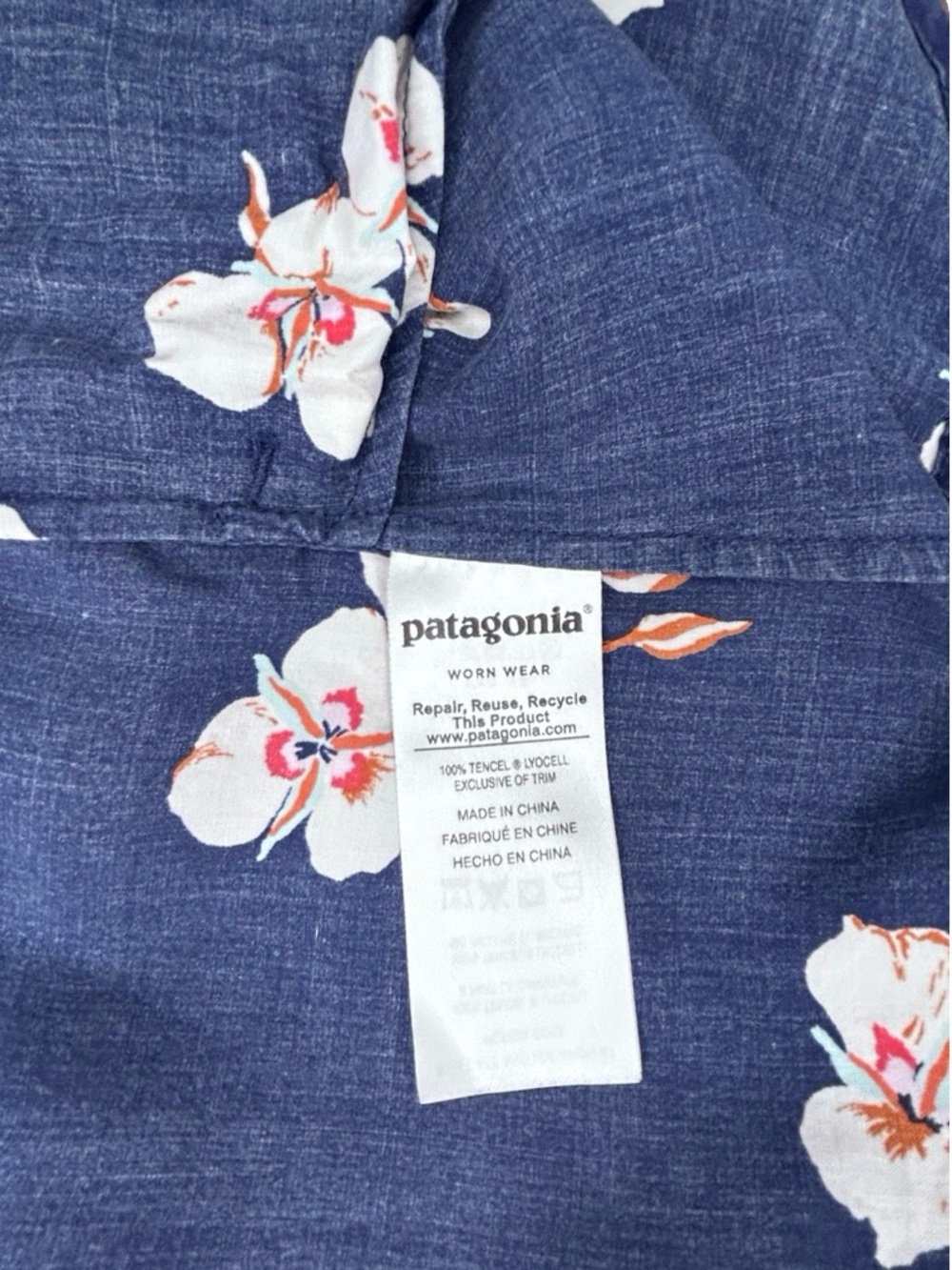 Patagonia June Lake Mariposa Lily Blue Floral Mini Dress Size Large - Picture 7 of 7